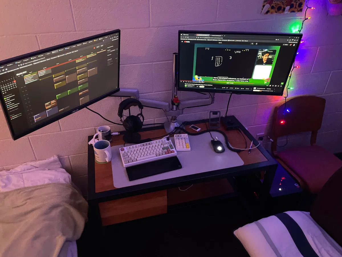 Custom keyboard setup and desktop computer